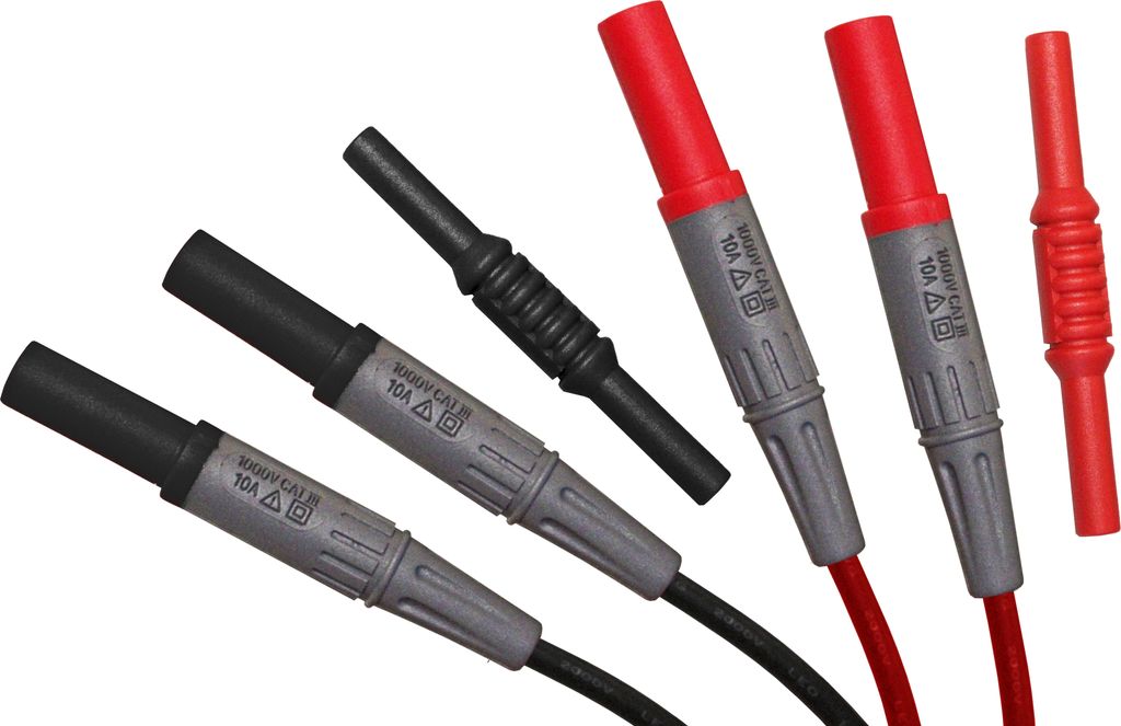 PeakTech Sicherheitsabgreifleitung ø 4 mm rot + schwarz 100 Produktbild 
