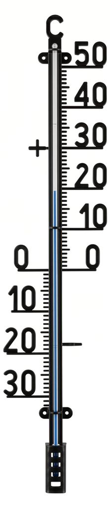 67cm XXL Außenthermometer Analog Kunststoff Schwarz Temperaturanzeige -30 bis 50°C Thermometer für Garten Terrassen Balkon Außen Gartenthermometer