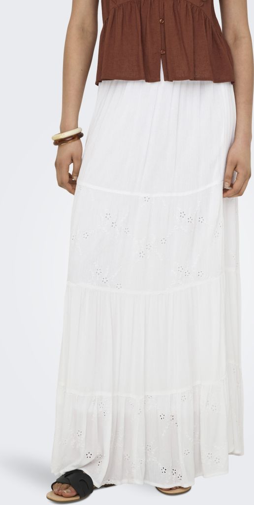 ONLY ONLCHIARA BRODERIE LONG SKIRT PTM Bright White M