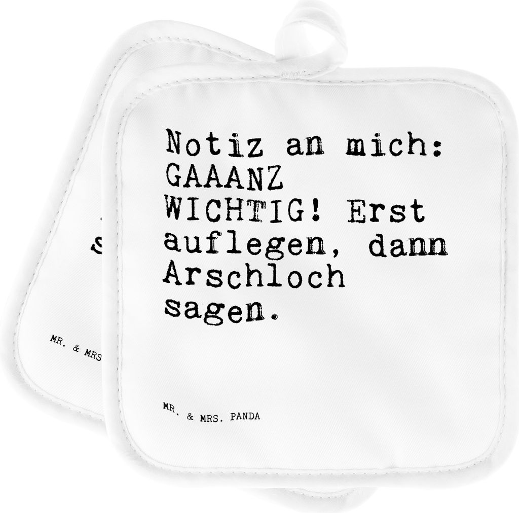 Mr. & Mrs. Panda Topflappen Notiz an mich: GAAANZ... - Weiß - Geschenk, Exfreund, Set, topfhalter, Topfuntersetzer, Zwei, Spruch, Junggesellinnena...