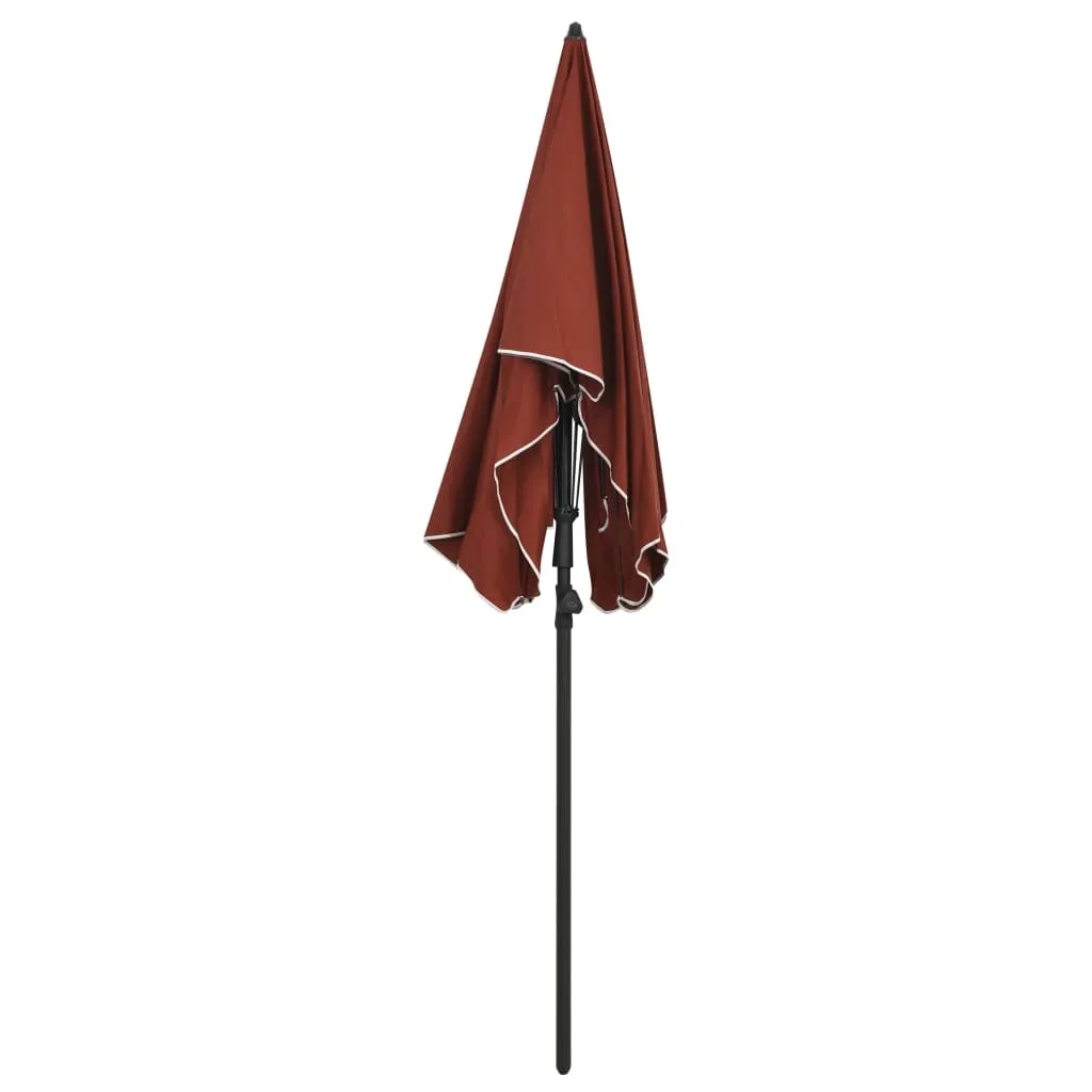 Parasol de balcon rectangulaire 200x130 cm coloris terre cuite vidaXL