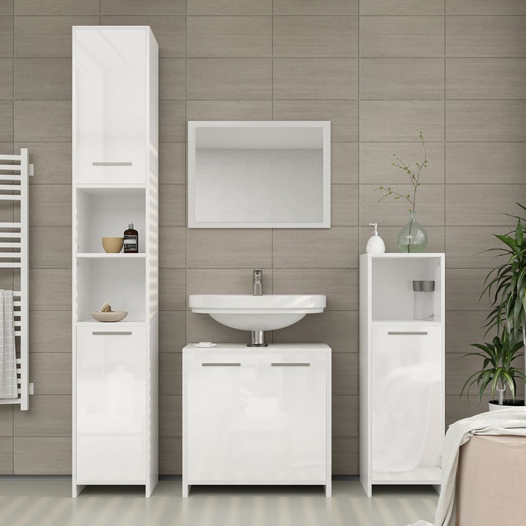 Vicco Armario de baño Kiko, Blanco, 30 x 190 cm | Leroy Merlin