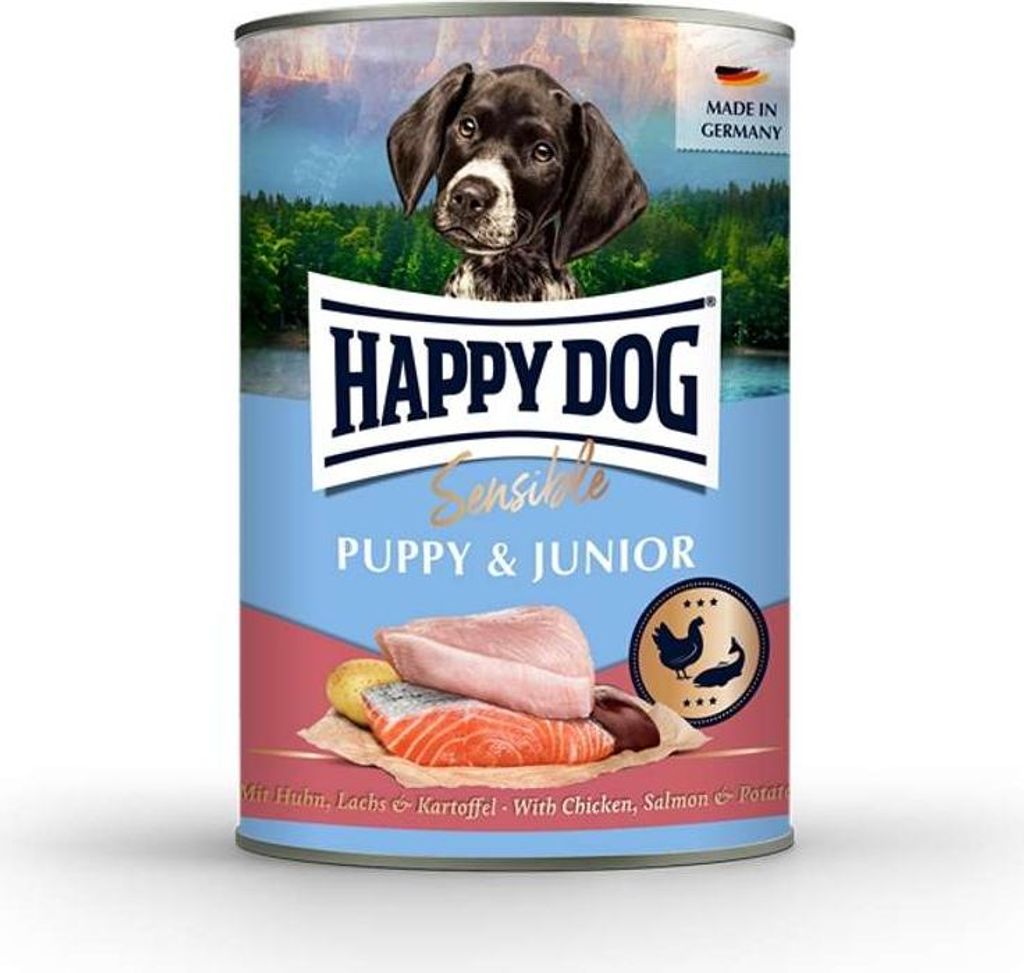 Happy Dog - Sensible Puppy & Junior 6x400g | Huhn, Lachs & Kartoffel