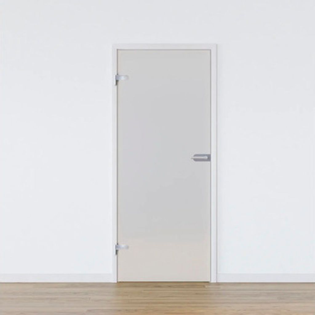 Pertura Glastür Komplettset Glera Satin 709x2085x8 mm Links inkl. Studio Beschlag Edelstahl unverschließbar