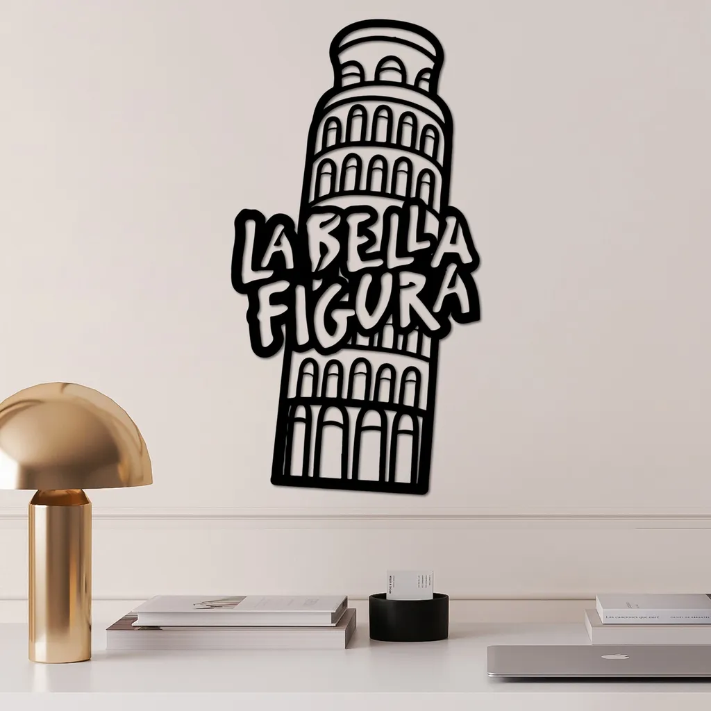 Decorazione Metallo Wallity Bella Figura 2 Nero 32x60cm Arredo Casa