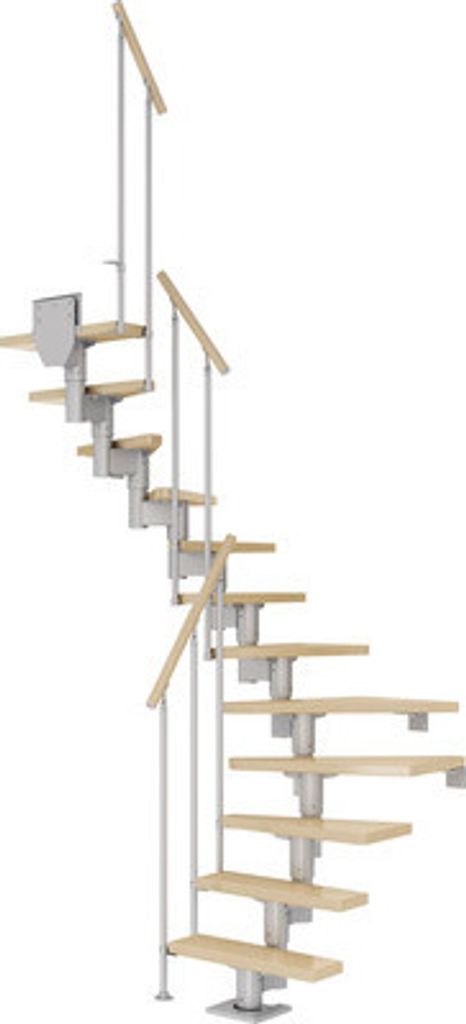 Pertura Mittelholmtreppe Spiros Ahorn Leimholz Perlgrau Produktbild 