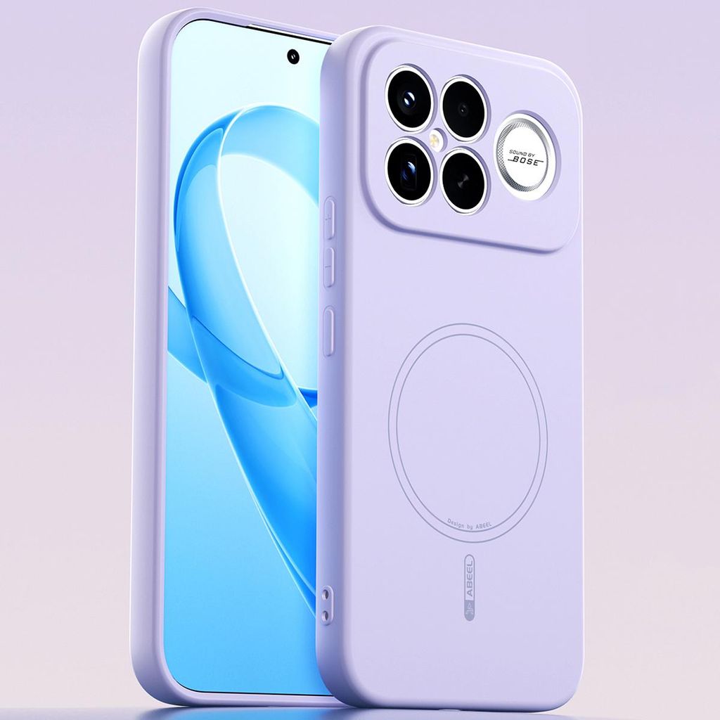 Magnetische Handyhülle für Xiaomi Poco F8 Ultra/Redmi K90 Pro, MagSafe kompatible, Flüssig Silikon Stoßfest Kratzfest Hülle Lila