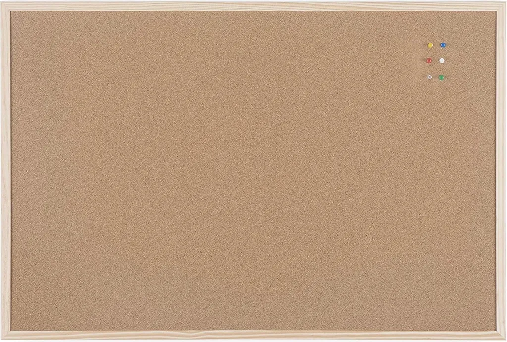Tableau de bord en liège 90x60 cm pour bureau et organisation maison