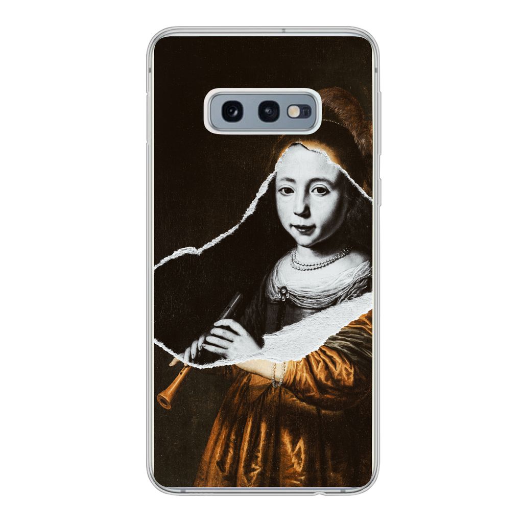 MuchoWow Handyhülle Schutzhülle Hülle für Samsung Galaxy S10e Elizabeth-Spiegel - Dirck Dircksz Santvoort - Schwarz - Weiß Silikon Softcase ...