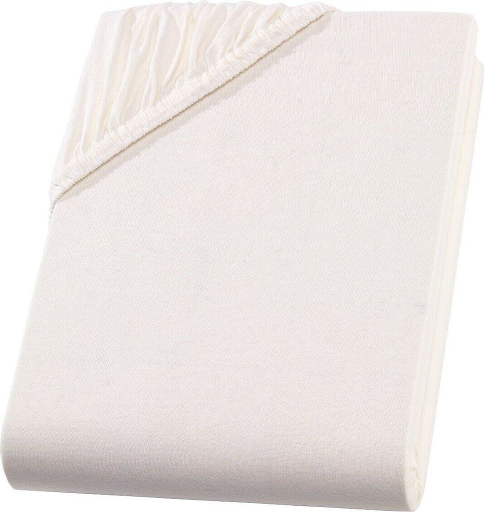 Spannbettlaken 180x200 cm - 200x220 cm - Natur - Jersey Wasserbett Boxspringbett Übergröße