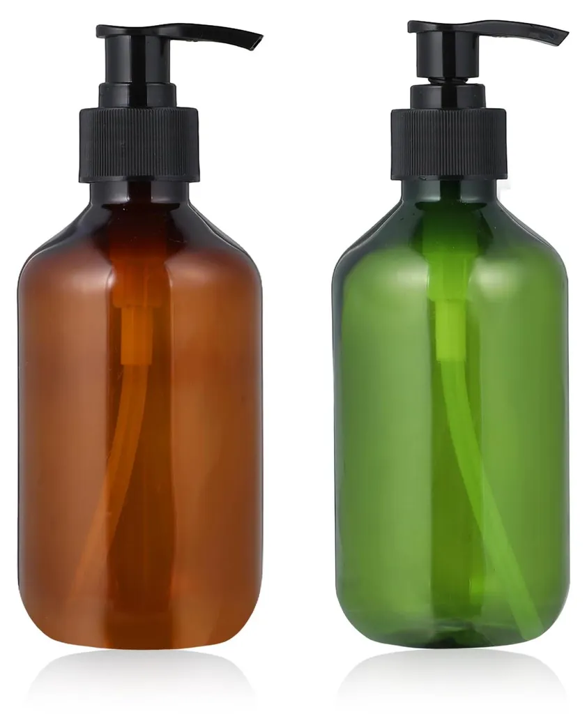 Lot de 2 distributeurs de savon plastique 300ml flacons pompe vides