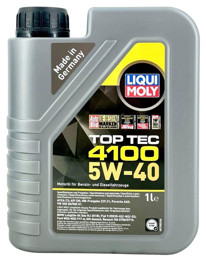 LIQUI MOLY Top Tec 4100 für 5W-40 1 Liter Motoröl Motorenöl Produktbild 