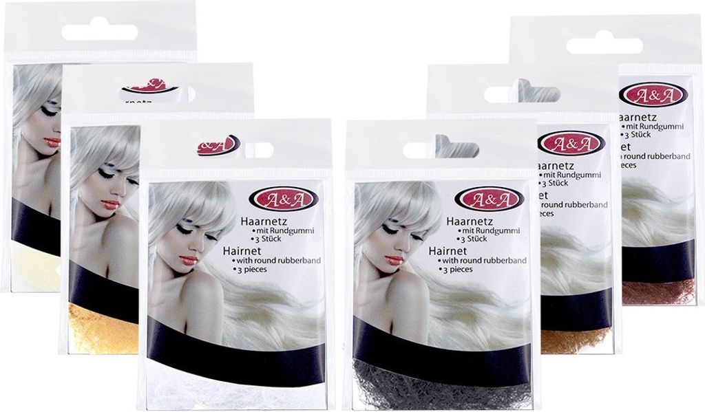 A&A Haarnetz dünn Rundgummi hellbraun 3 Stück Produktbild 