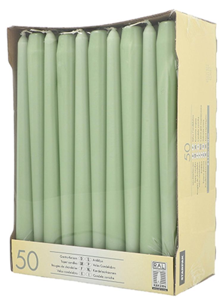 PAPSTAR 88341 PAPSTAR Leuchterkerzen, 22 m, jadegrün, 50er Productafbeelding 