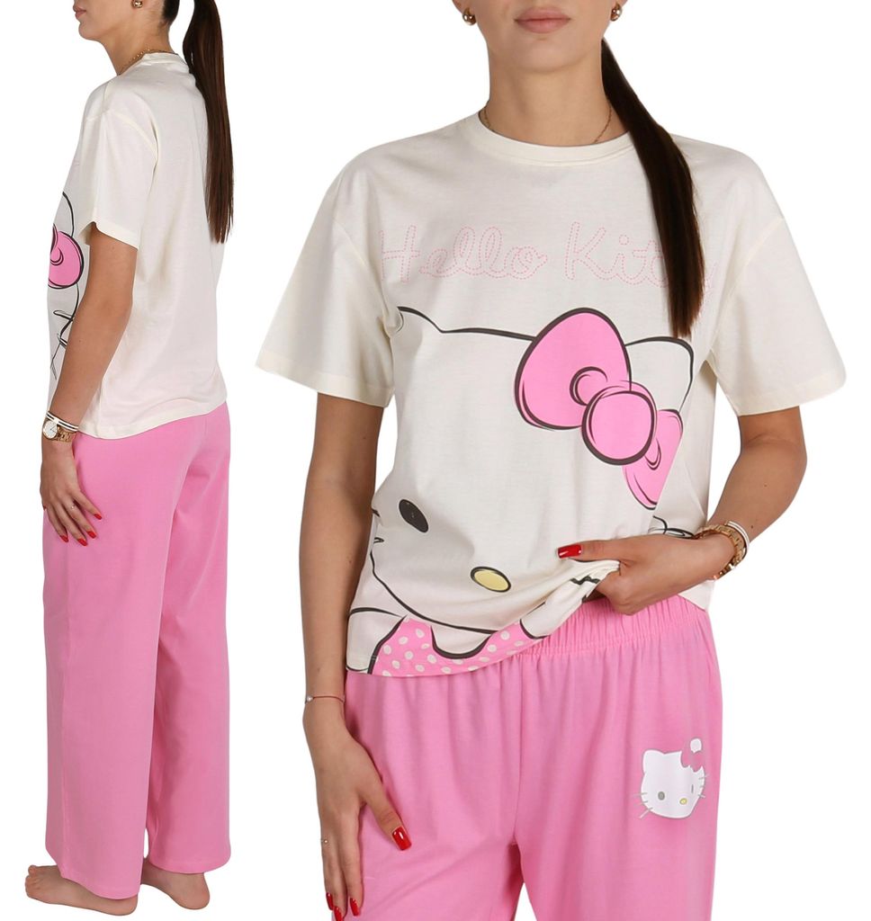 Hello Kitty Baumwollpyjama für Damen, zweiteiliger Pyjama Produktbild 