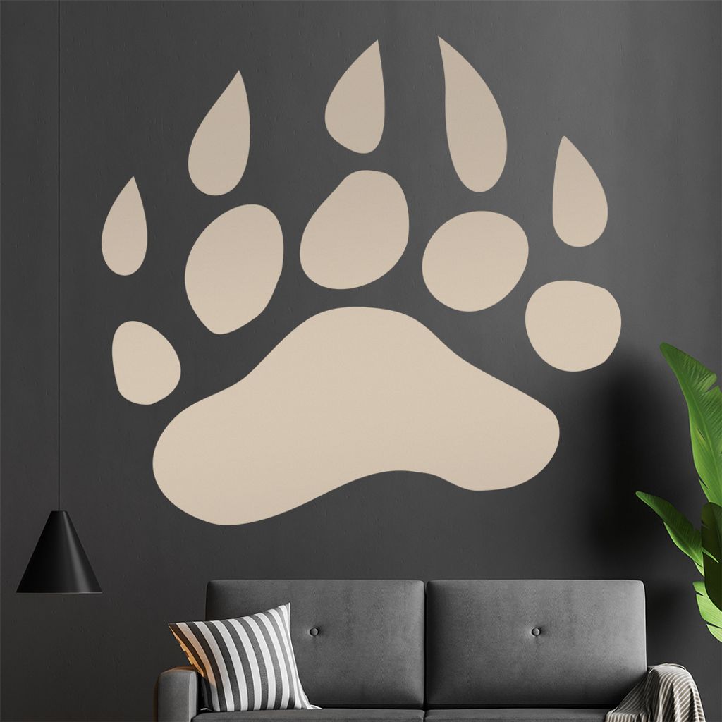 Bärentatze Wandtattoo in 6 Größen - Wandaufkleber Wall Sticker - Dekoration, Küche, Wohnzimmer, Schlafzimmer, Badezimmer