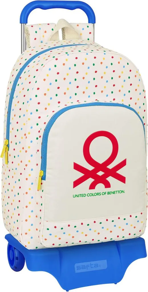 Sac à dos Benetton à roulettes contre le mal de dos scolaire à pois