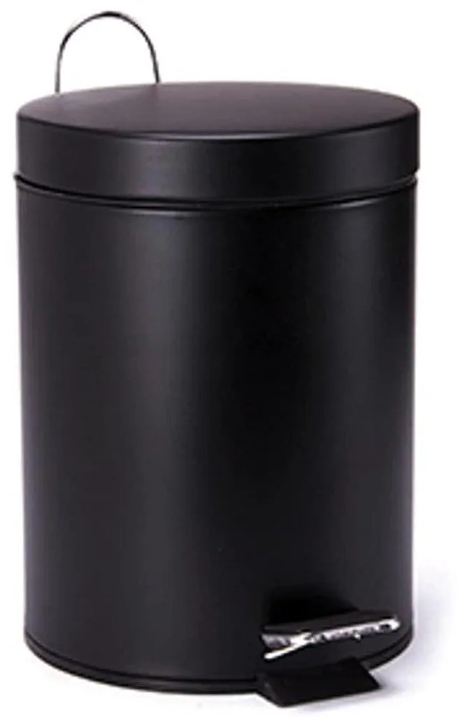 Poubelle à pédale 3L noire mate - Bac intérieur amovible ultra pratique