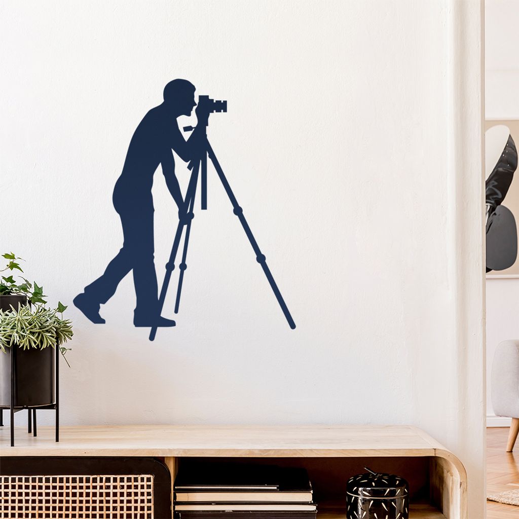 Fotograf Fotografie Figur Wandtattoo Wandaufkleber Wall Sticker - Dekoration, Küche, Wohnzimmer, Schlafzimmer, Badezimmer
