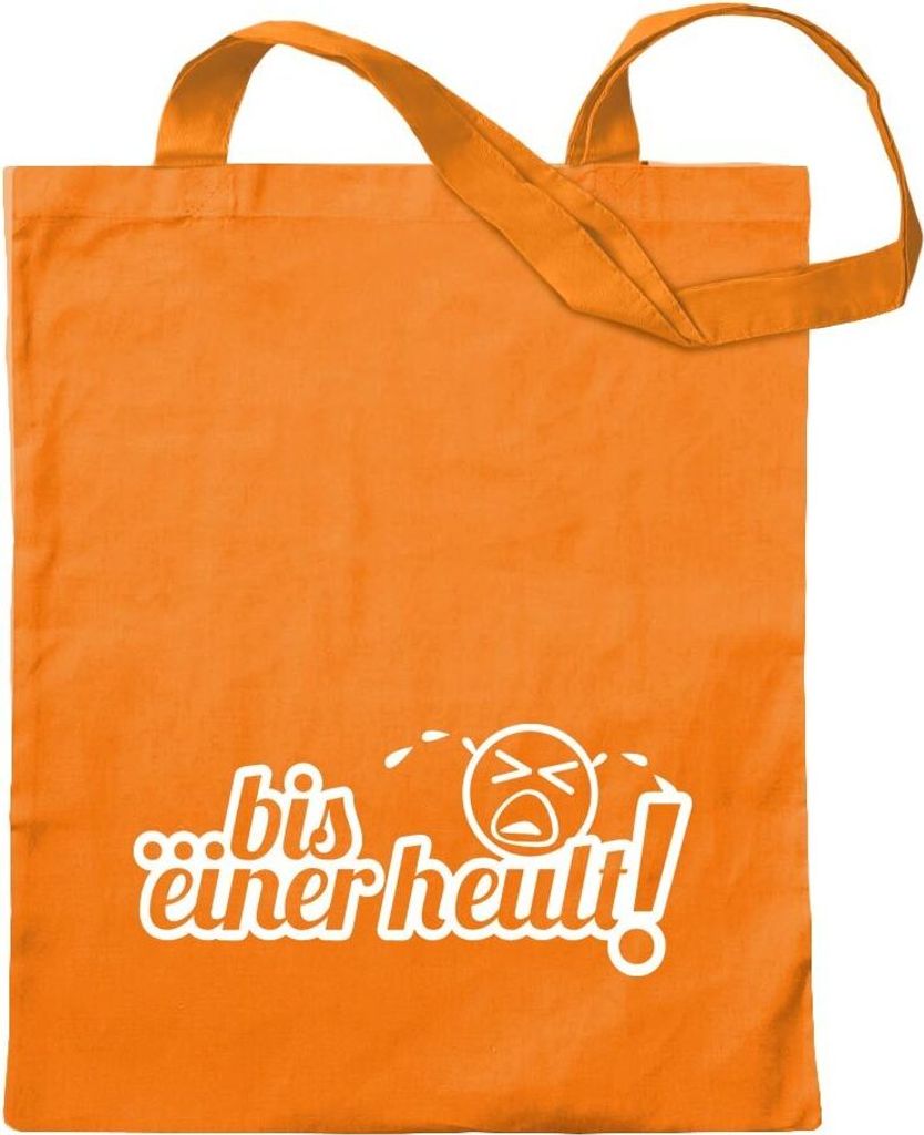 Kiwistar - Baumwolltasche - mandarin - bis Einer heult! - Tragetasche Stoffbeutel Umhängetasche Langer Henkel