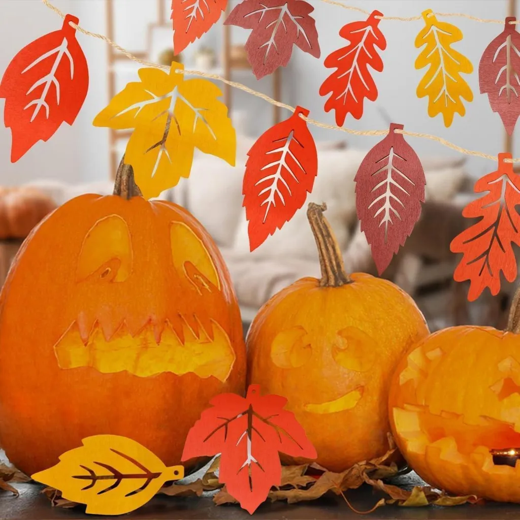 BARVERE Addobbi Autunnali, 28 Pezzi Decorazioni Autunnali in Legno, 7 cm Autunno Decorazioni Casa, Gnomi Autunnali, Decorazioni Autunno