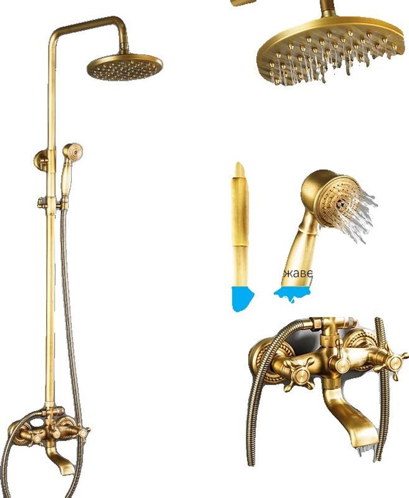 Duscharmatur, traditionelles Design, wandmontierte Installation, Antik-3Wege-A