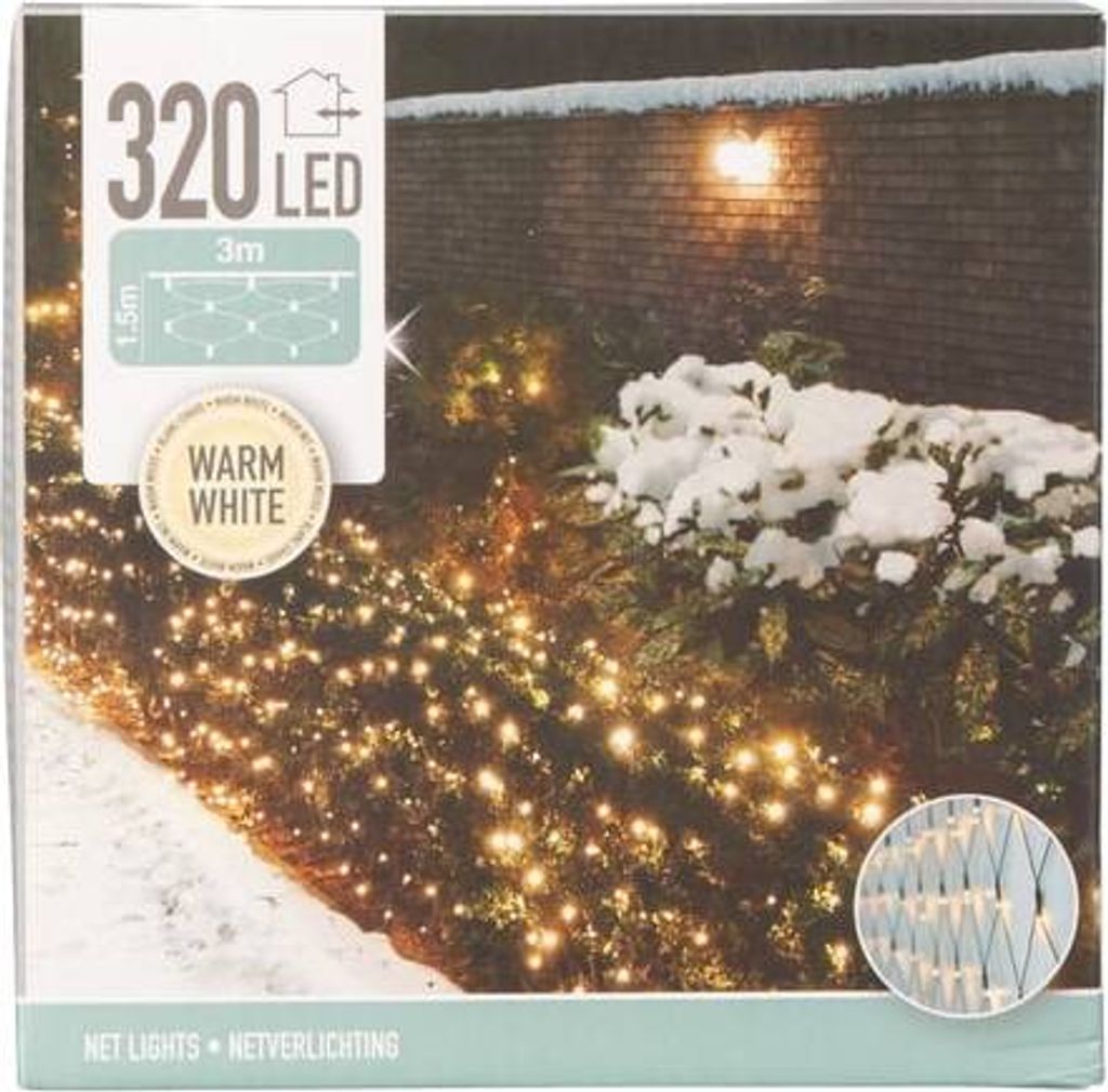 rete luminosa a 320 LED - circa 300 x 150 cm - bianco caldo Immagine del prodotto 