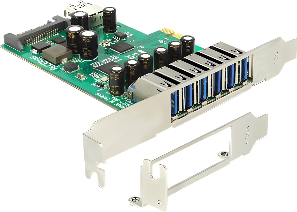 Contrôleur PCI Express USB 3.0 Delock avec 6 Ports Externes et 1 Interne