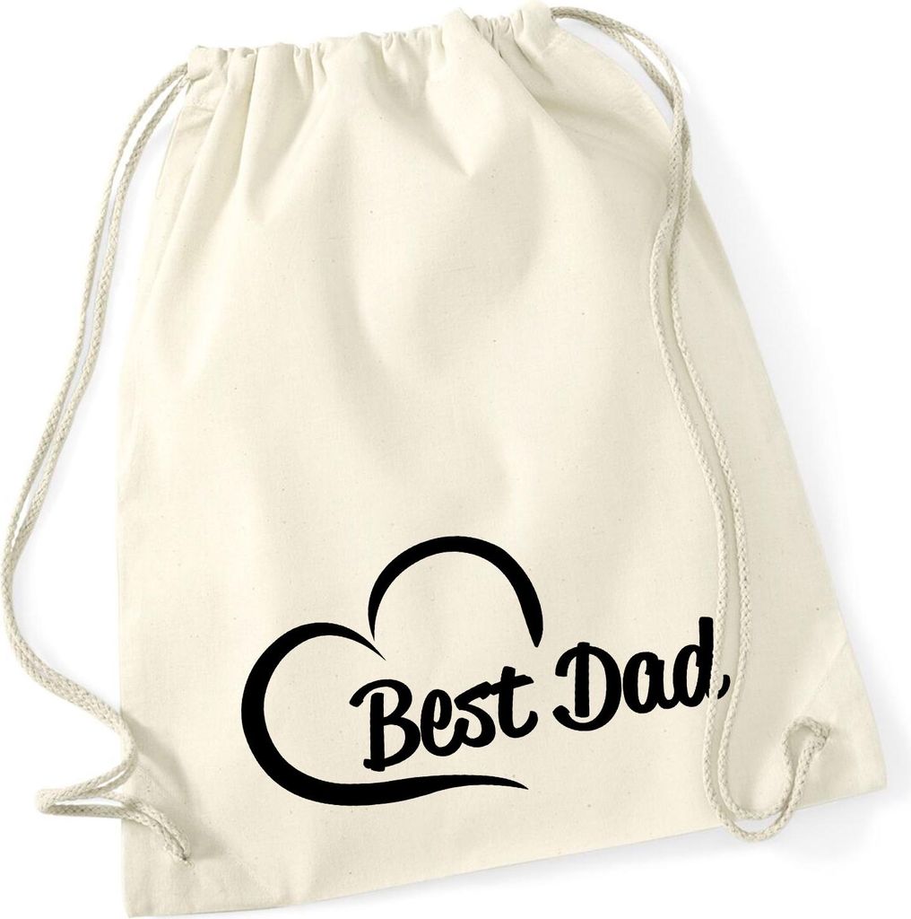Huuraa Rucksack Best Dad Heart Geschenk 12 Liter Natural Baumwolle Best Dad Accessoire