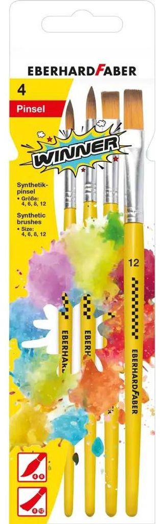 Eberhard Faber EF-579921 Penselenset Synthetisch Maat 4-6-8-12