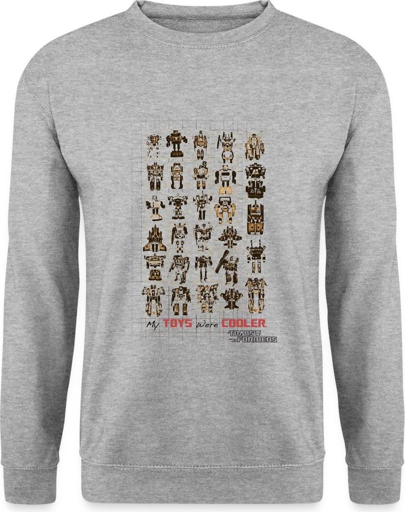 Spreadshirt Transformers G1 My Toys Were Cooler Retro 80er Uni Pullover, 3XL, Weißgrau meliert