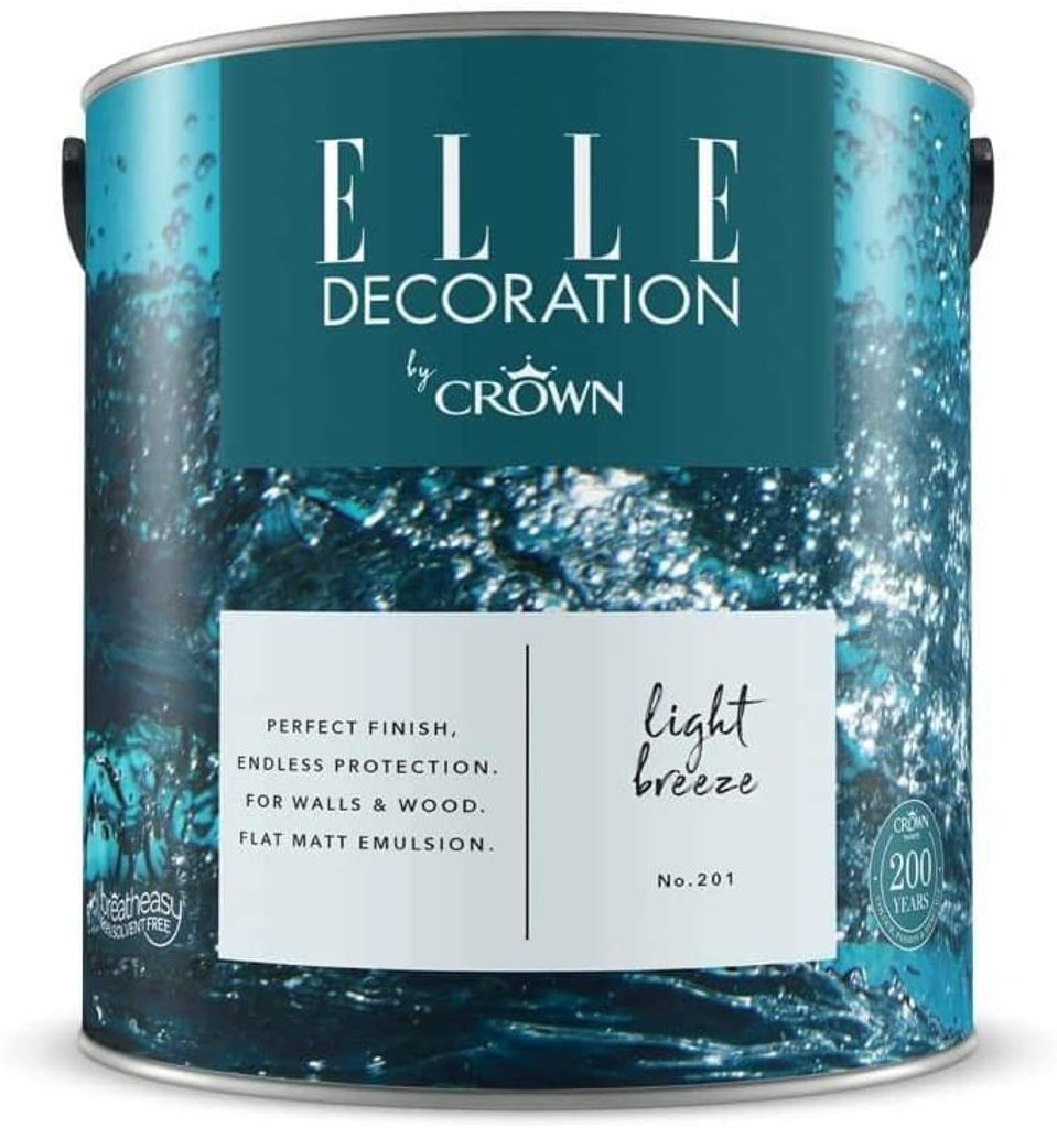 ELLE Decoration by Crown Premium Wandfarbe Matt Light Breeze No.201 2,500L