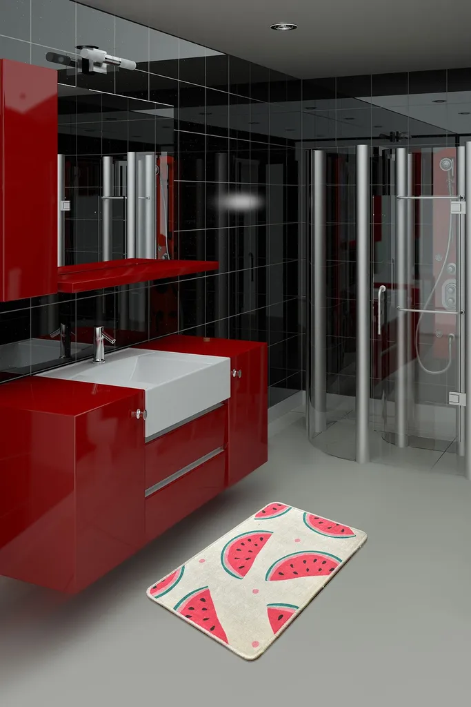 Mijolnir, Karpuz- CHL1231, Colorato, Tappetini da bagno, 700 gr/m², 100% micropoliammide