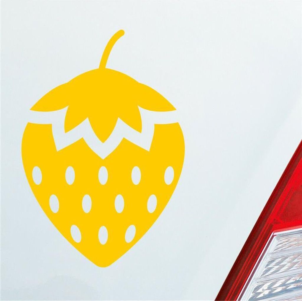 Auto Aufkleber Erdbeere Frucht Beere dominant sm Devot Domina 9,5x14 cm Gelb Sticker Heckscheibenaufkleber