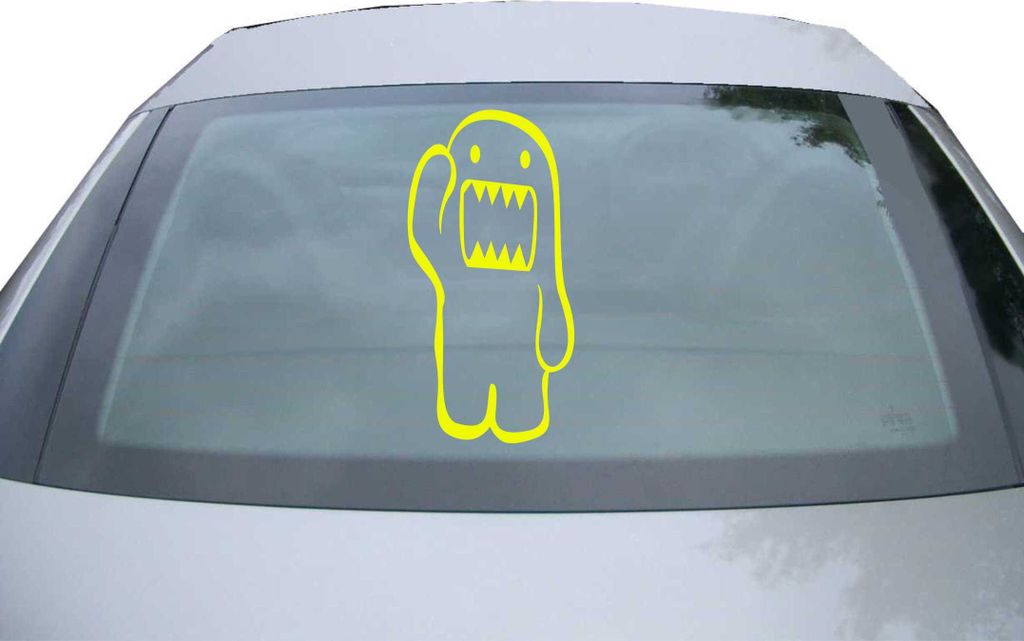 Indigos UG - Aufkleber Heckscheibe & Motorklappe DE2020 - neongelb - 600x300 mm - Domo - Auto Scheiben Fenster Heckklappe Tuning Racing JDM - Die cut
