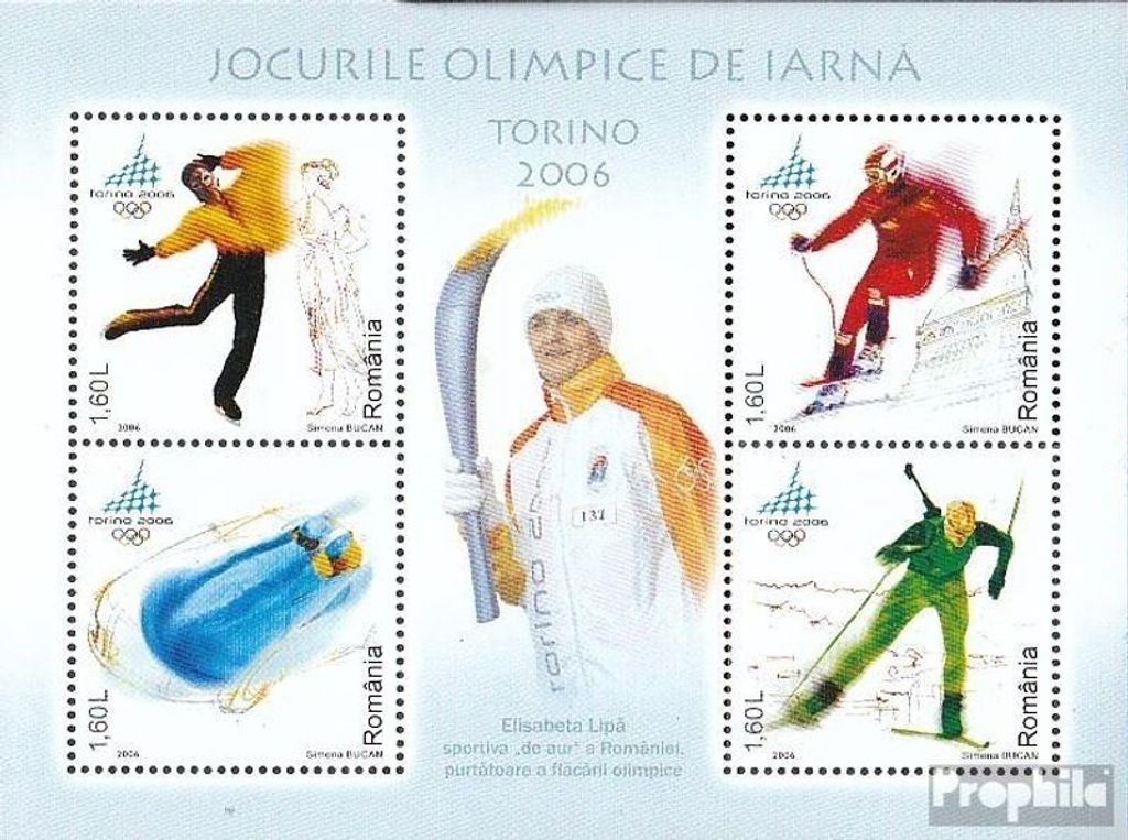 Briefmarken Rumänien 2006 Mi Block368 (kompl.Ausg.) postfrisch olympische Winterspiele Turin 06