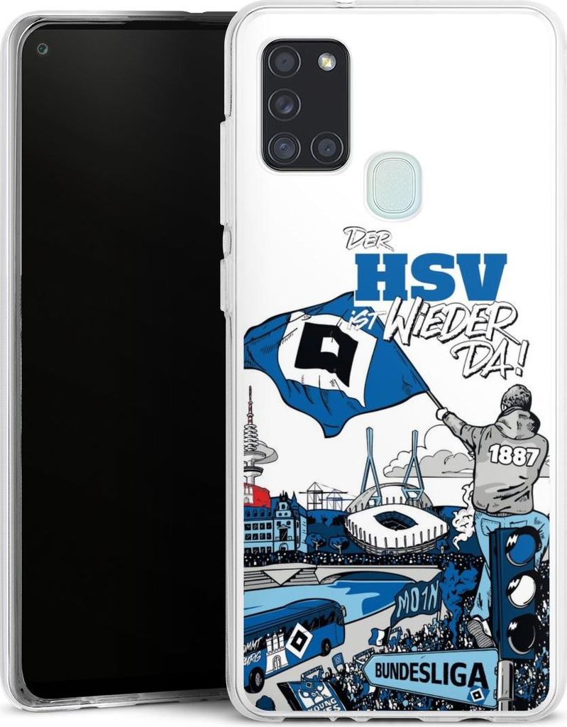 DeinDesign Handyhülle für Samsung Galaxy A21s Silikon Hülle Case Smartphone Schutzhülle Aufstieg Hamburger SV Offizielles Lizenzprodukt