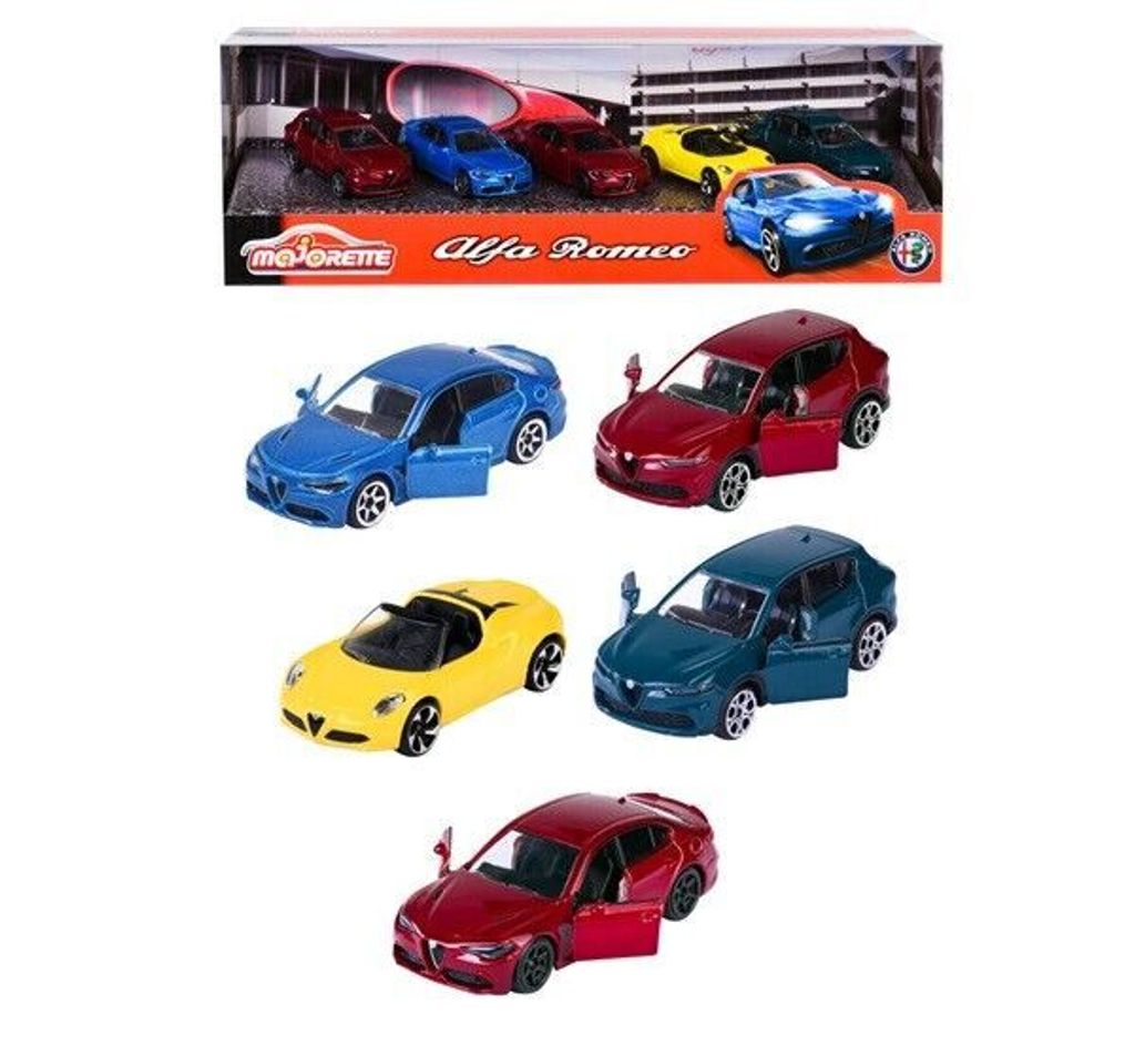 Majorette 212053178SII "Alfa Romeo" zestaw upominkowy 5-pak Zdjęcie produktu 