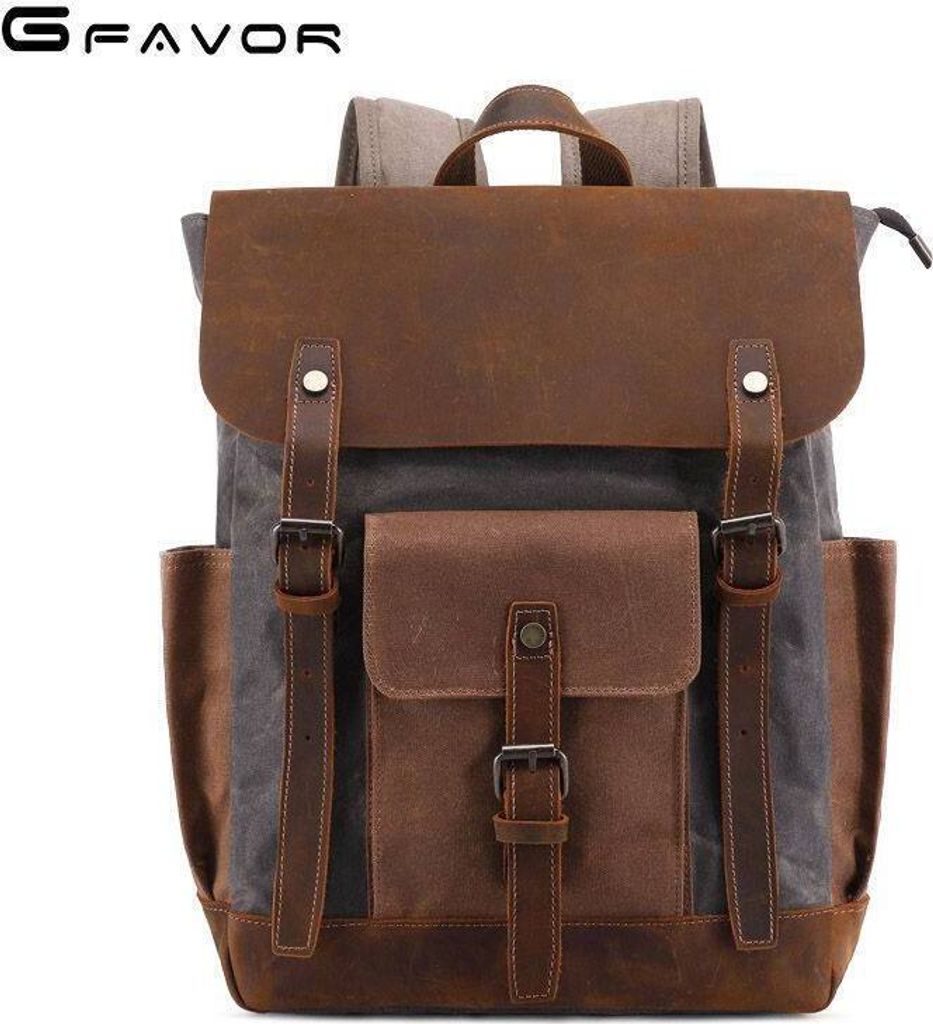 MODFU Rucksack Freizeitrucksack Reiserucksack Tasche Handtasche Kunstleder Umhängetasche Braun