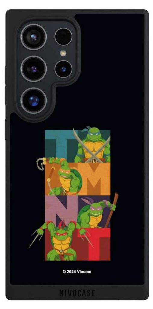 NIVOCASE Handyhülle für Samsung Galaxy S24 Ultra Hülle NIVOpure Case Schwarz Fanartikel Offizielles Lizenzprodukt Teenage Mutant Ninja Turtles