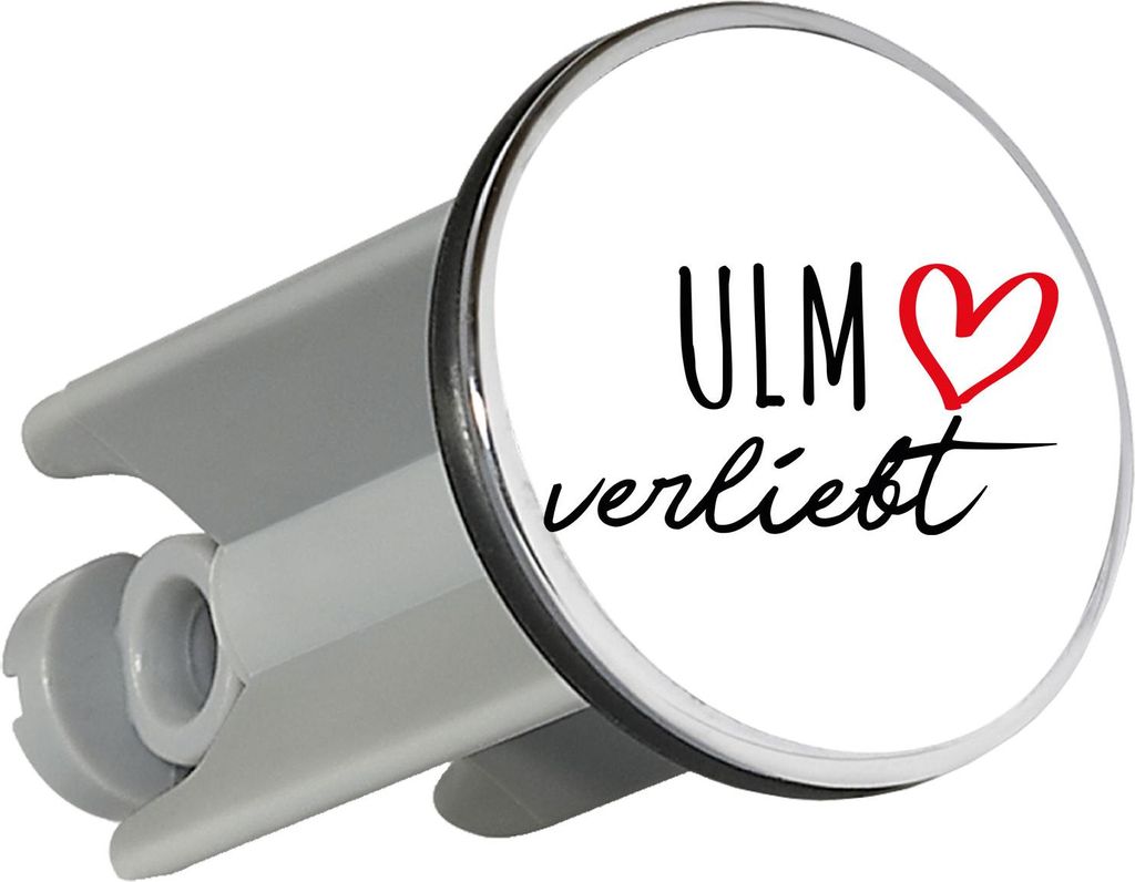 Huuraa Waschbeckenstöpsel Ulm verliebt 4cm höhenverstellbar Abflussstopfen Geschenkidee
