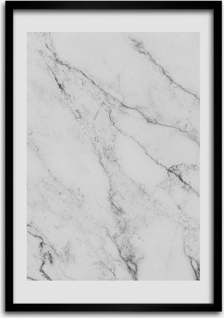 Bild - Bilderrahmen - 50 cm x 70 cm - MDF - Rahmen - Wandkunst Marmor Hintergrund