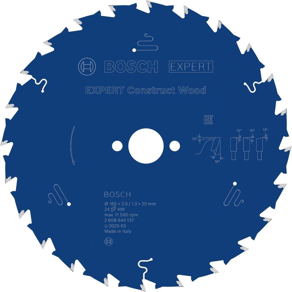 EXPERT zaagblad voor cirkelzaag, hout, 165x2/1,3x20 mm, Z24 Productafbeelding 
