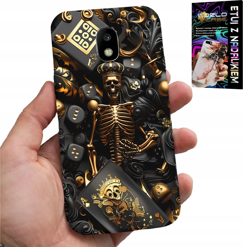 Custodia Uomo Samsung J5 2017 Re di Poker + Protezione Schermo Vetro