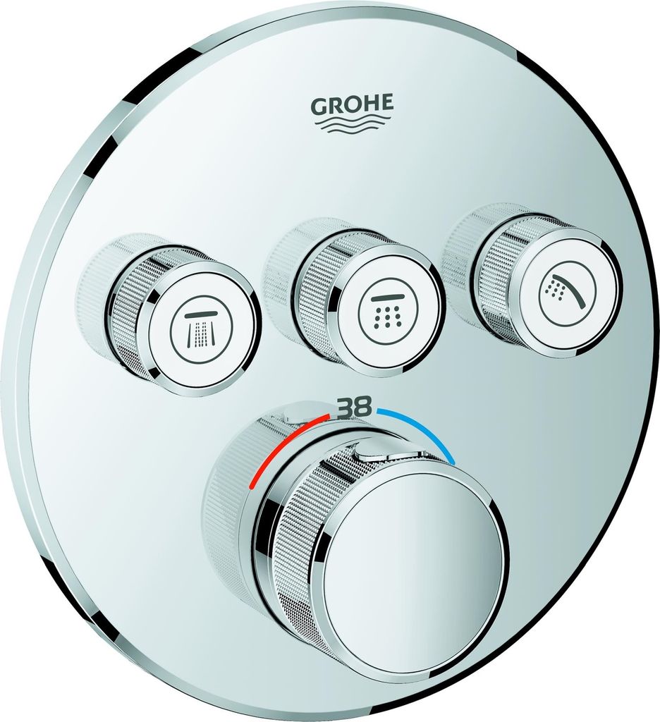 Grohe Thermostat GROHTHERM SMARTCONTROL rund, 3 Absperrventile warm sunset