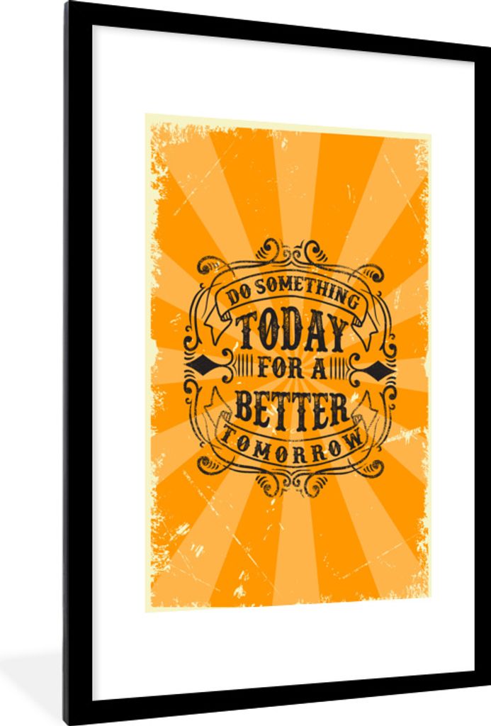 MuchoWow MuchoWow Gerahmtes Poster Jahrgang - Gestaltung - Text 60x90 cm - Poster mit zchwarzem Bilderrahmen - Dekoration - Wandposter Wohnzimm...