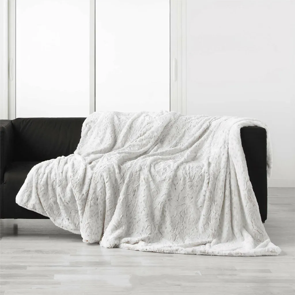 Couverture douillette Circe White Mouton 125 x 150 cm - Plaid en polaire