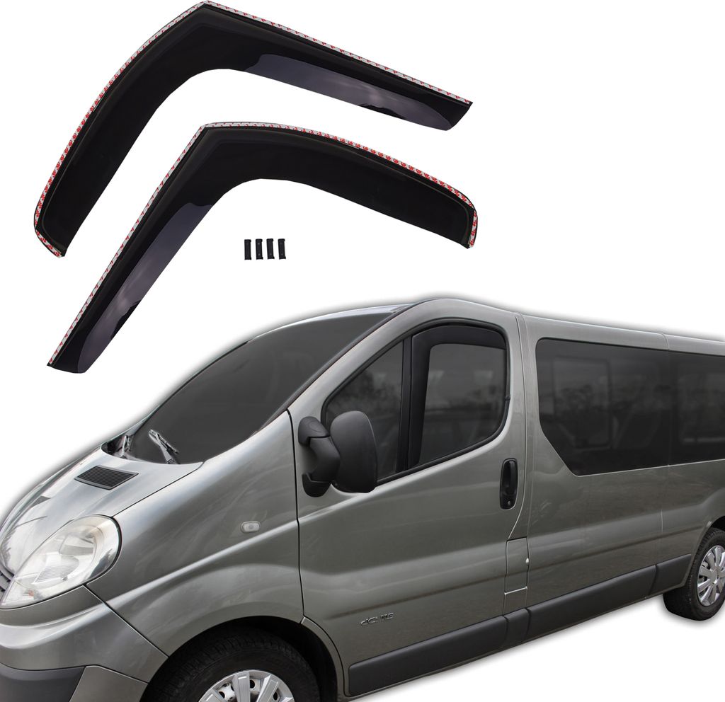 J&J AUTOMOTIVE | GP Windabweiser Für Nissan Primastar 2001-2014 2tlg, GP Regenabweiser, Schwarz, Getönt, Aerodynamisch, Einfache Montage, Befeist...
