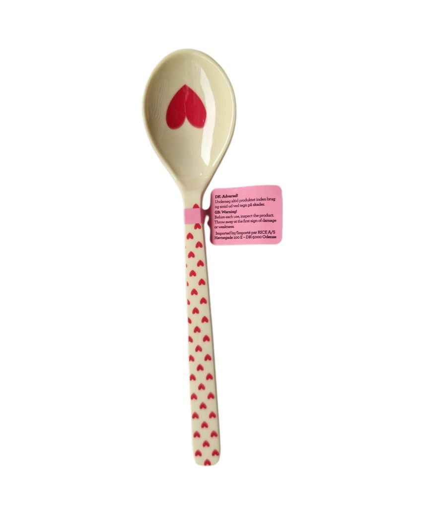RICE - Melamin Löffel - Löffel klein / Teelöffel Hearts / Herzen - Rot