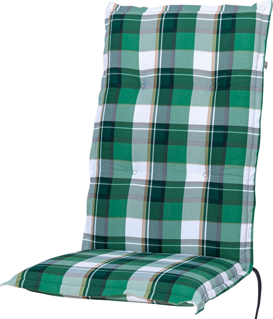 Auflage Hochlehner Milano 2397 grün-weiß kariert 120x49x6 cm KETTtex